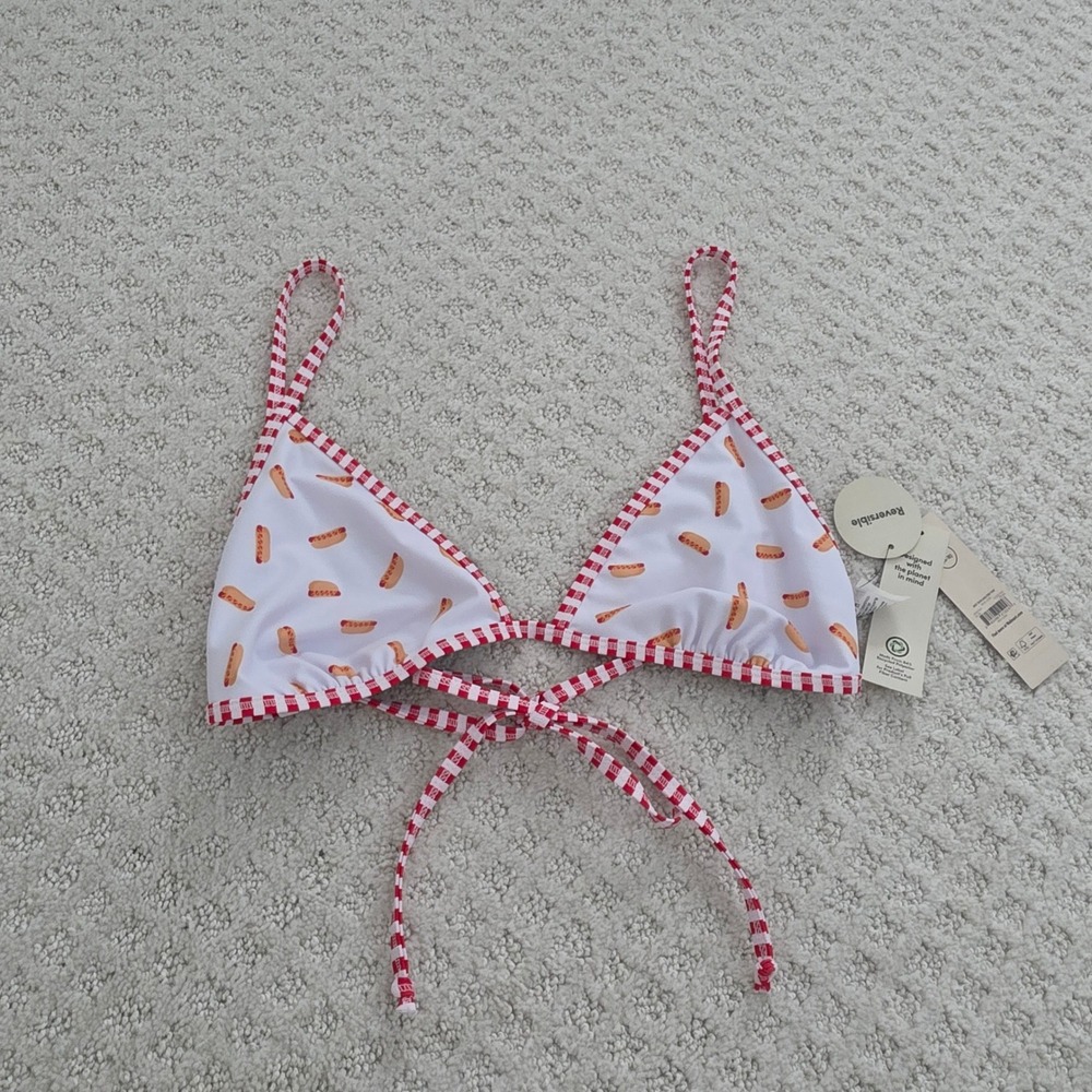 Reversible Hot Dog Star Bikini Top size XL 16-18 NWT